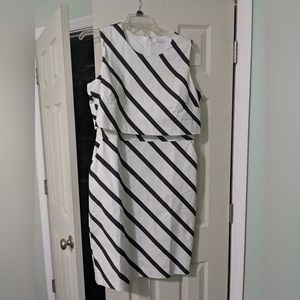 White and black striped dress